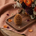 3 Brown Autumn Harvest Scented Dimensional Pinecone Candle