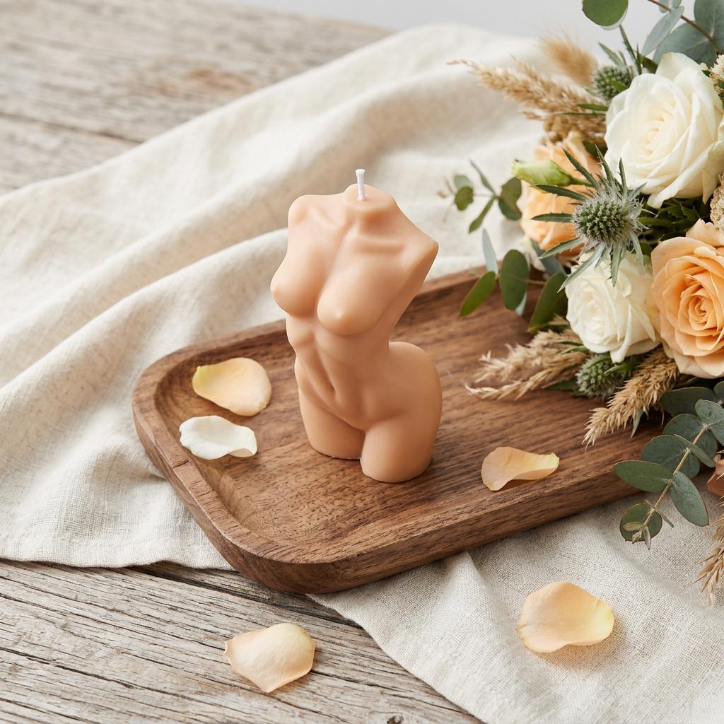 4 Natural Unscented Dimensional Female Form Candle