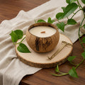 4 Ivory Orchid And Sea Salt Scented Candle In Brown Coconut Shell Holder