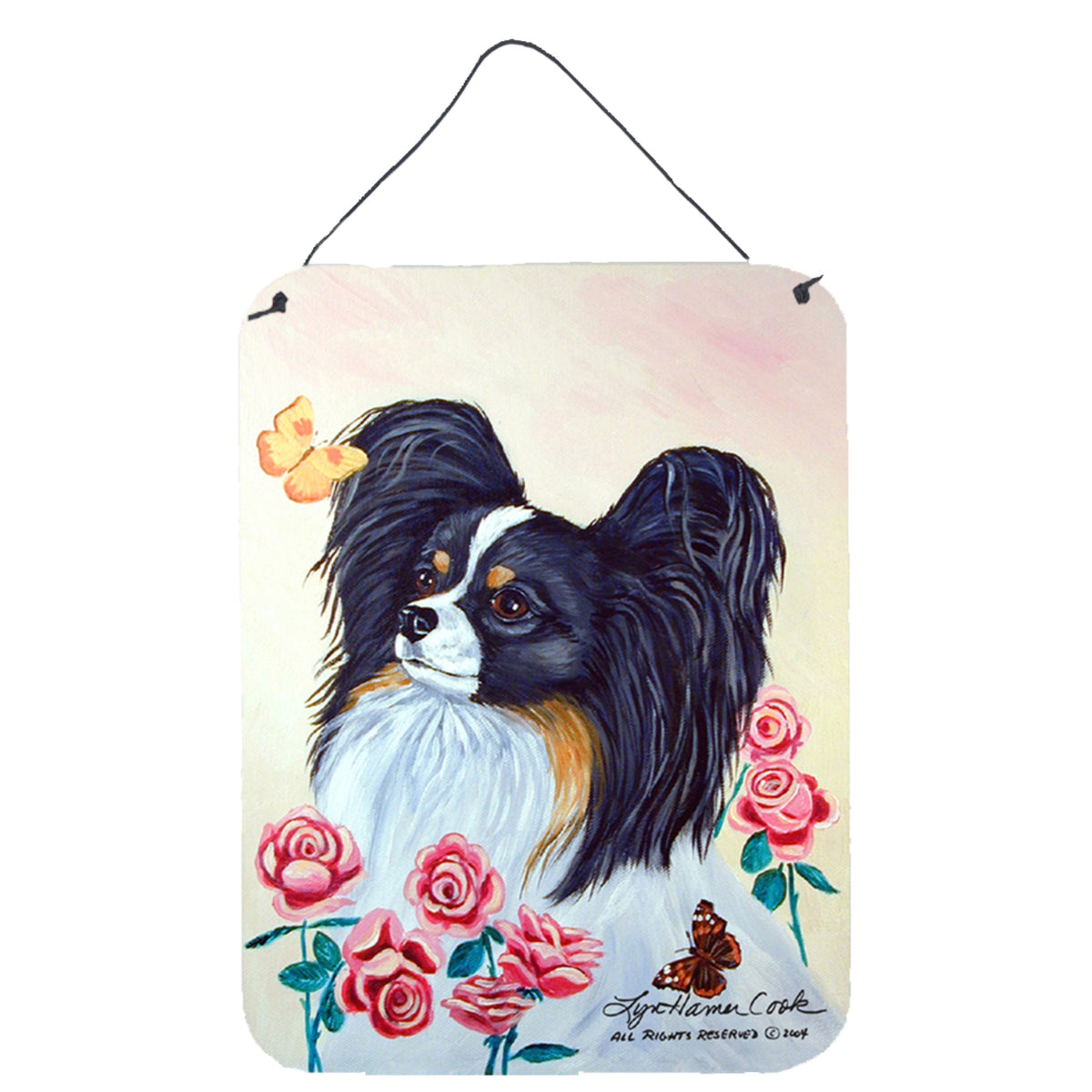 CarolineS Treasures 7236Ds1216 Papillon Aluminium Metal Wall Or Door Hanging Prints, 16 Inch  Inch  X 12 Inch  Inch , Multicolor