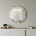 24 Gold Aluminum Round Framed Accent Mirror
