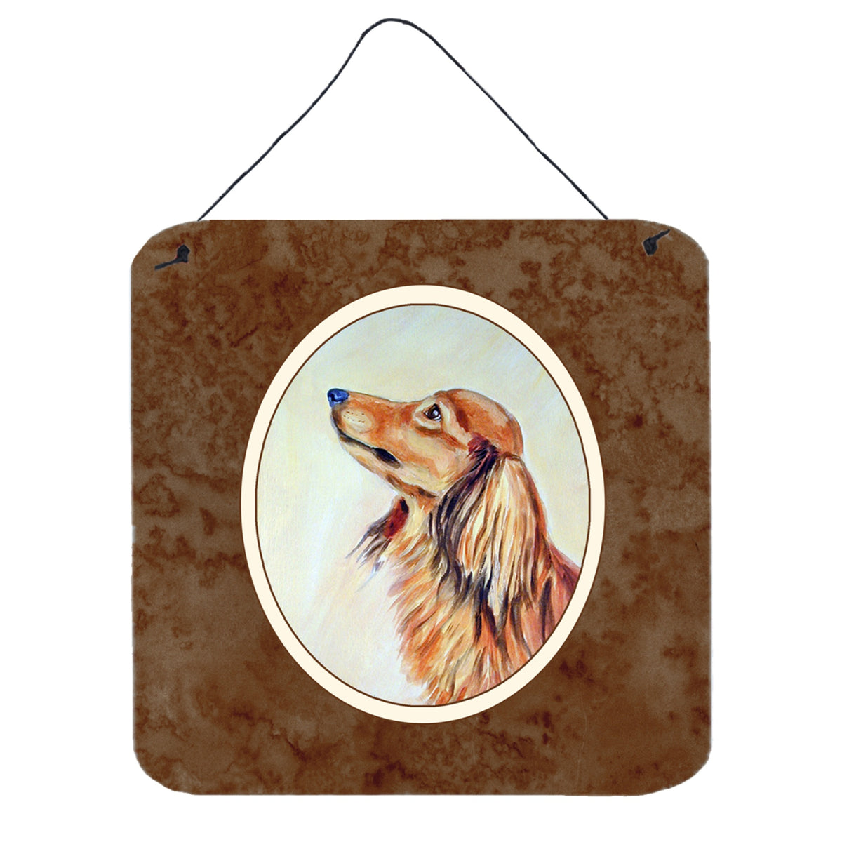 CarolineS Treasures Long Haired Red Dachshund Wall Or Door Hanging Prints 7240Ds66, 6 Inch  Inch  X 6 Inch  Inch , Multicolor