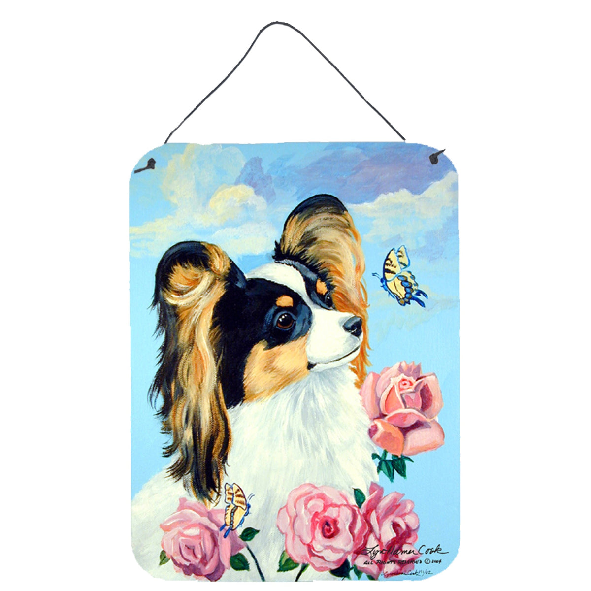 CarolineS Treasures 7242Ds1216 Papillon Aluminium Metal Wall Or Door Hanging Prints, 16 Inch  Inch  X 12 Inch  Inch , Multicolor