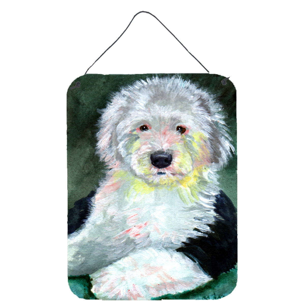 CarolineS Treasures Old English Sheepdog Aluminium Metal Wall Or Door Hanging Prints, 16 Inch  Inch  X 12 Inch  Inch , Multicolor