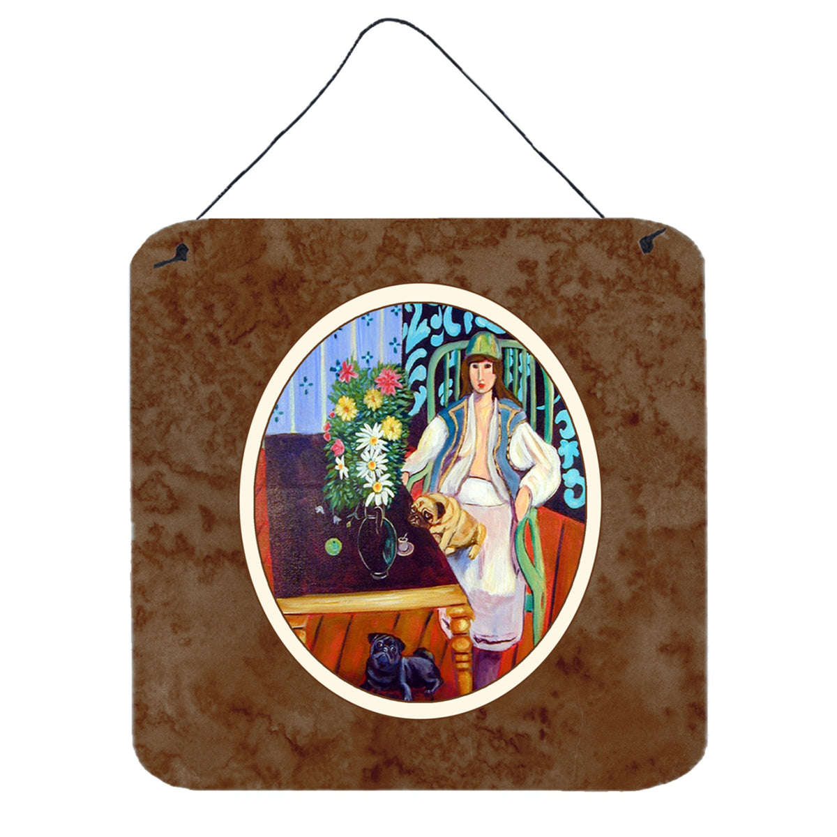 CarolineS Treasures Lady With Her Pug Wall Or Door Hanging Prints 7265Ds66, 6Hx6W, Multicolor