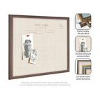 Framed Fabric Pinboard Linen Vintage Post Card Wall Organization