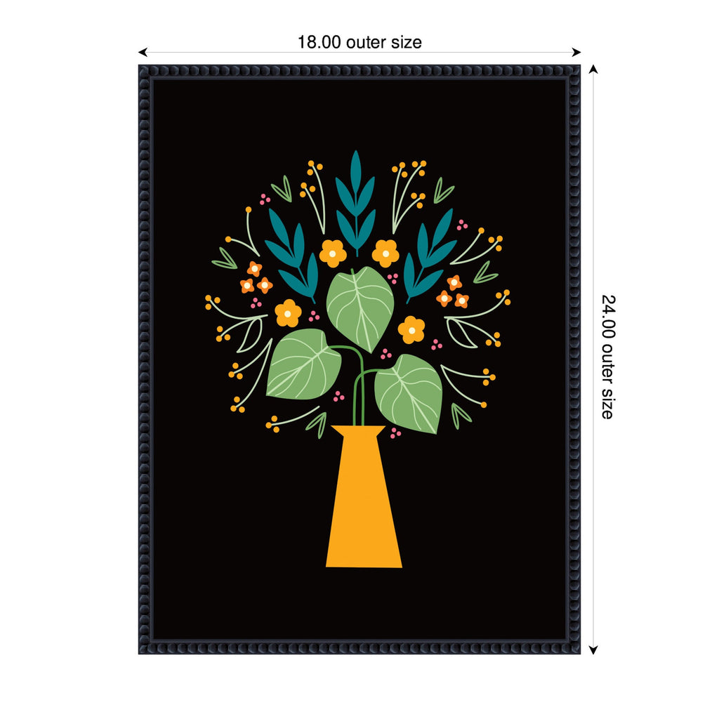 Sylvie Floral Yellow Vase Framed Canvas by Amber Leaders