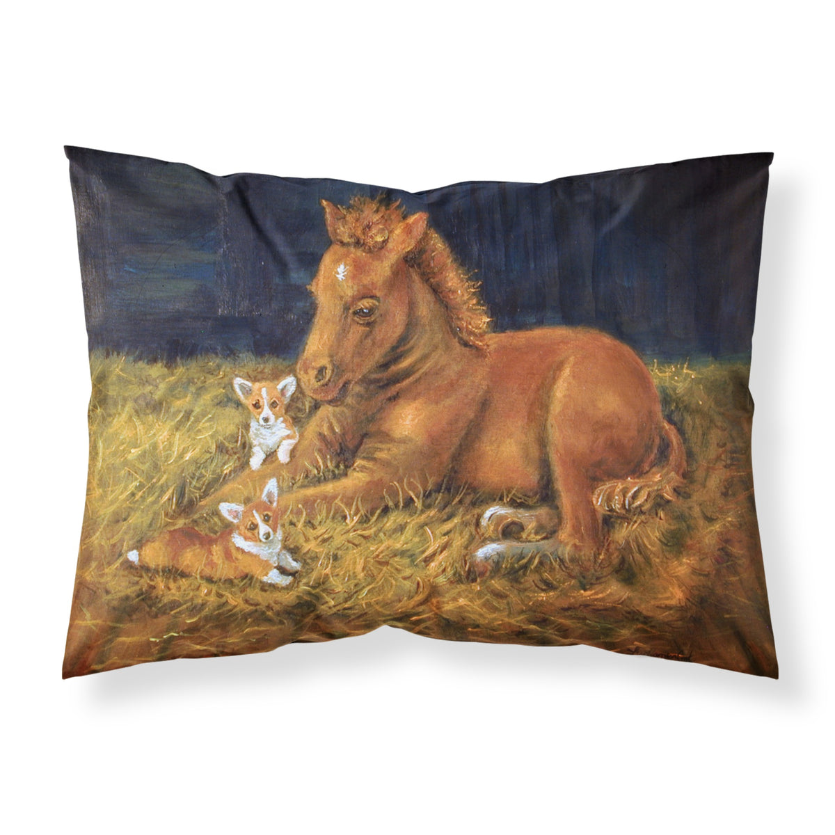 'Caroline'S Treasures 7329Pillowcase Corgi Sunrise With Colt Fabric Standard Pillowcase, Large, Multicolor'