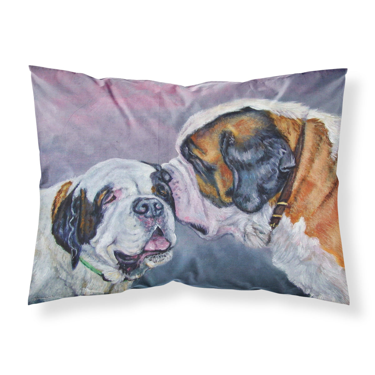 'Caroline'S Treasures 7332Pillowcase Saint Bernard Whisperear Fabric Standard Pillowcase, Large, Multicolor'