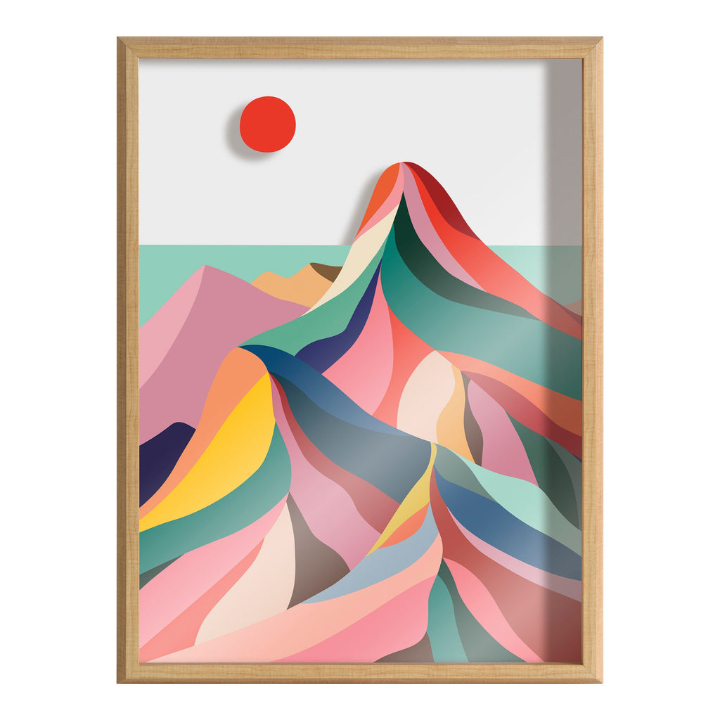 Blake MCM Mountains Framed Printed Glass by Rachel Lee of My Dream Wall