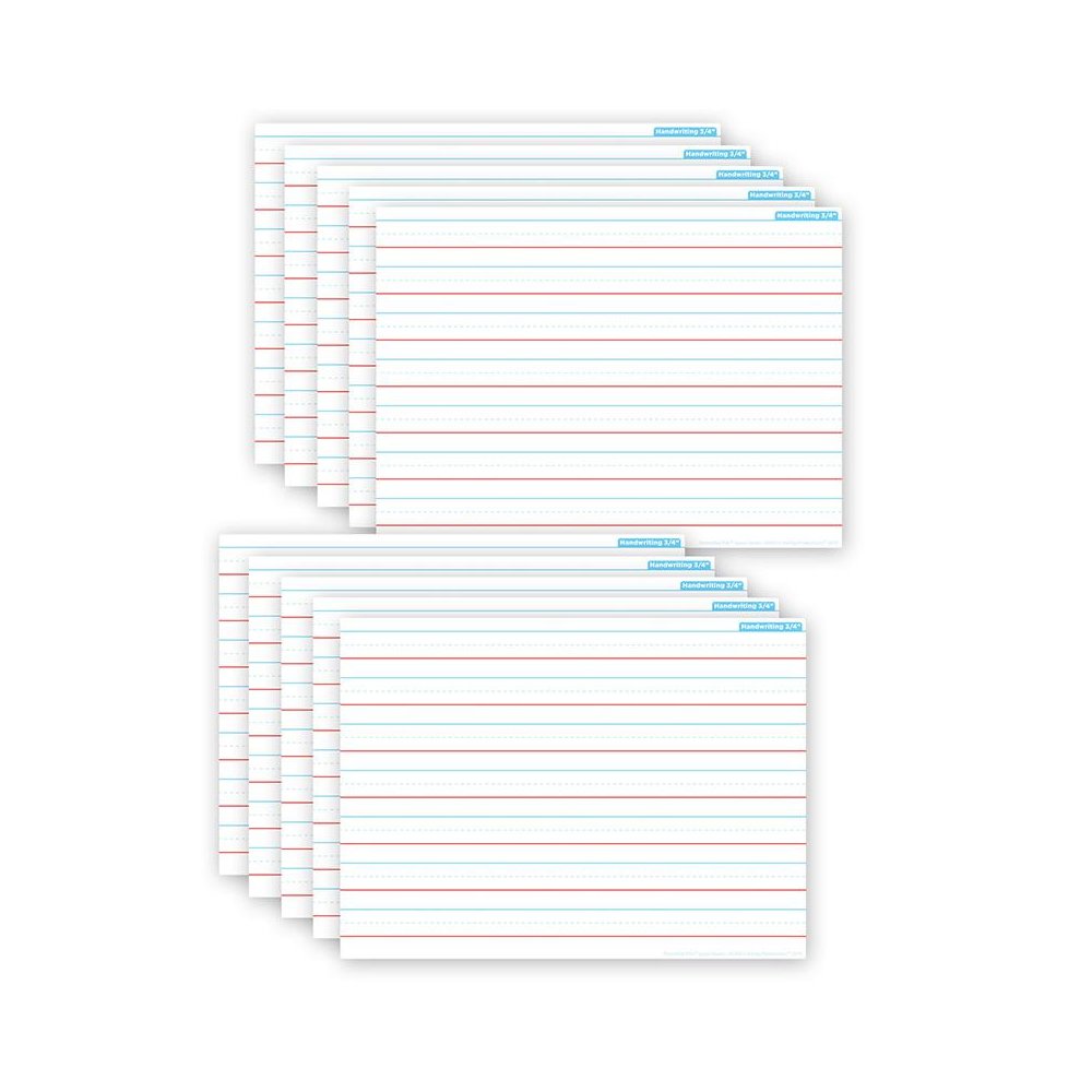 Smart Poly PosterMat Pals Space Savers, Handwriting 3/4, Pack of 10