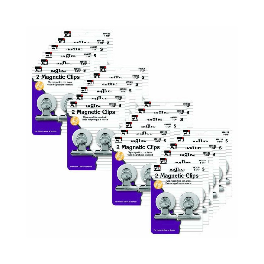 Magnetic Spring Clips, 2 Per Pack, 24 Packs
