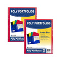Two-Pocket Poly Portfolio Folder, Primary Colors, 10 Per Pack, 2 Packs