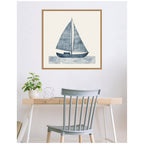 Nautical Blue Sailboat SQ Expansion by The Creative Bunch Studio Framed Canvas Wall Art Print