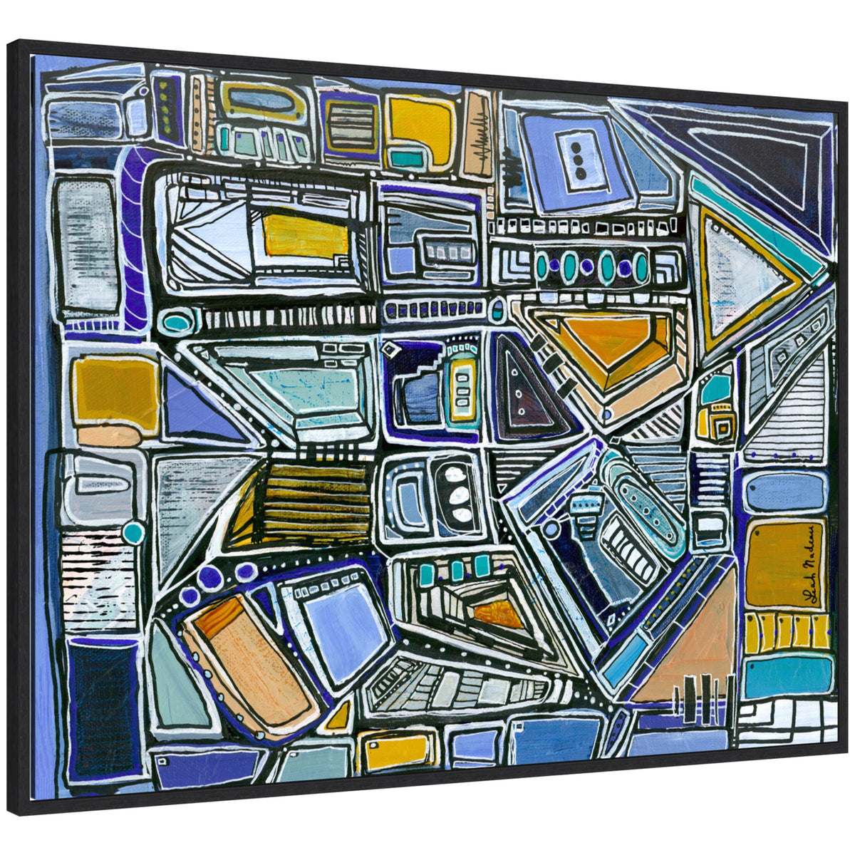 Sylvie Pacific Tower Horizontal Framed Canvas by Leah Nadeau