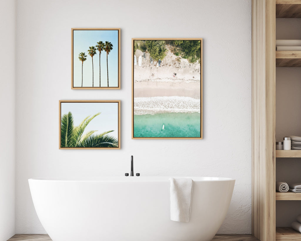 Sylvie Tropical Beach Framed Canvas Set