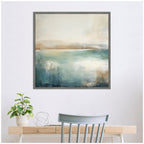 Sylvie Abstract Calming Lake Landscape Framed Canvas by The Creative Bunch Studio