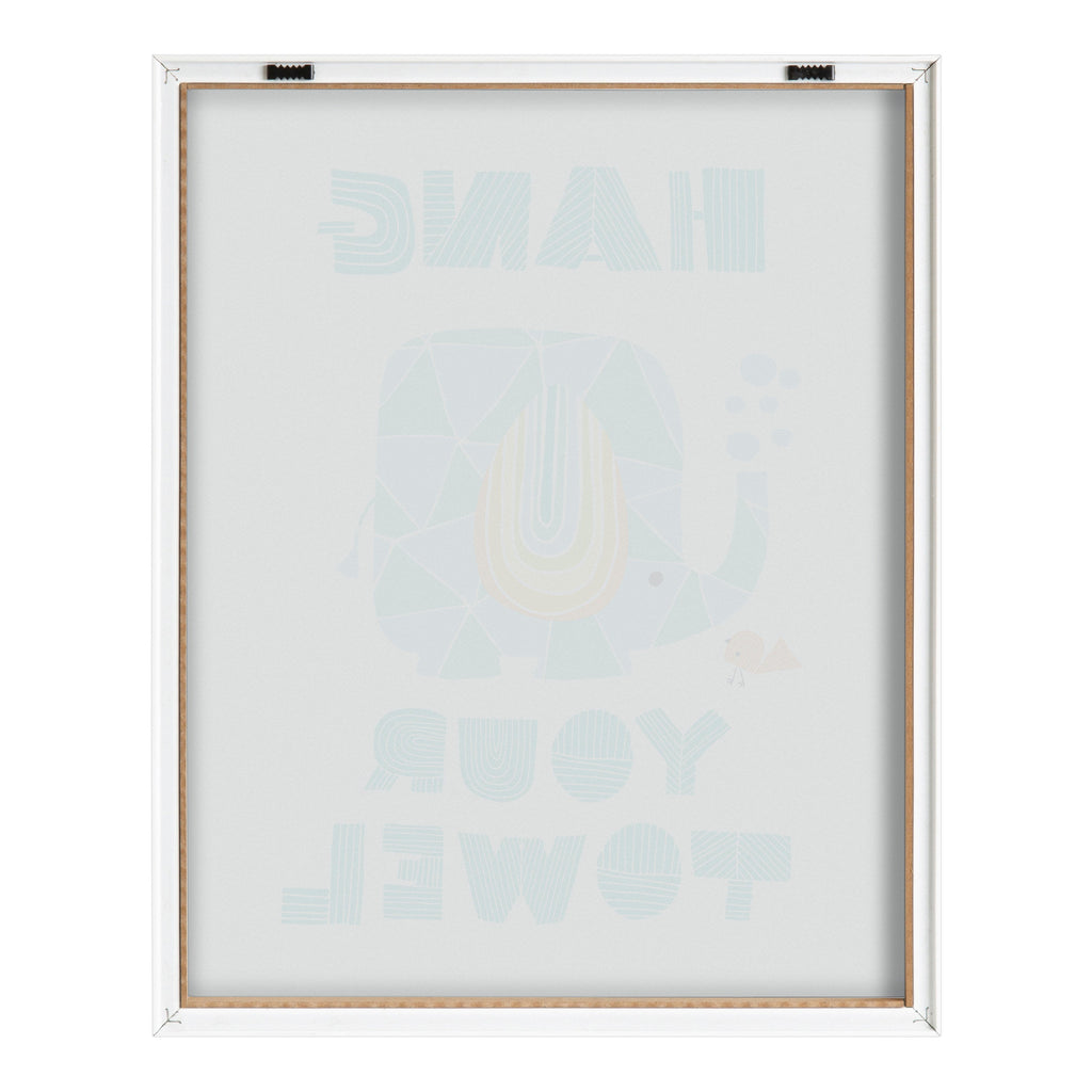 Blake Splish Splash Zoo Elephant Framed Printed Glass by Heather Rosas
