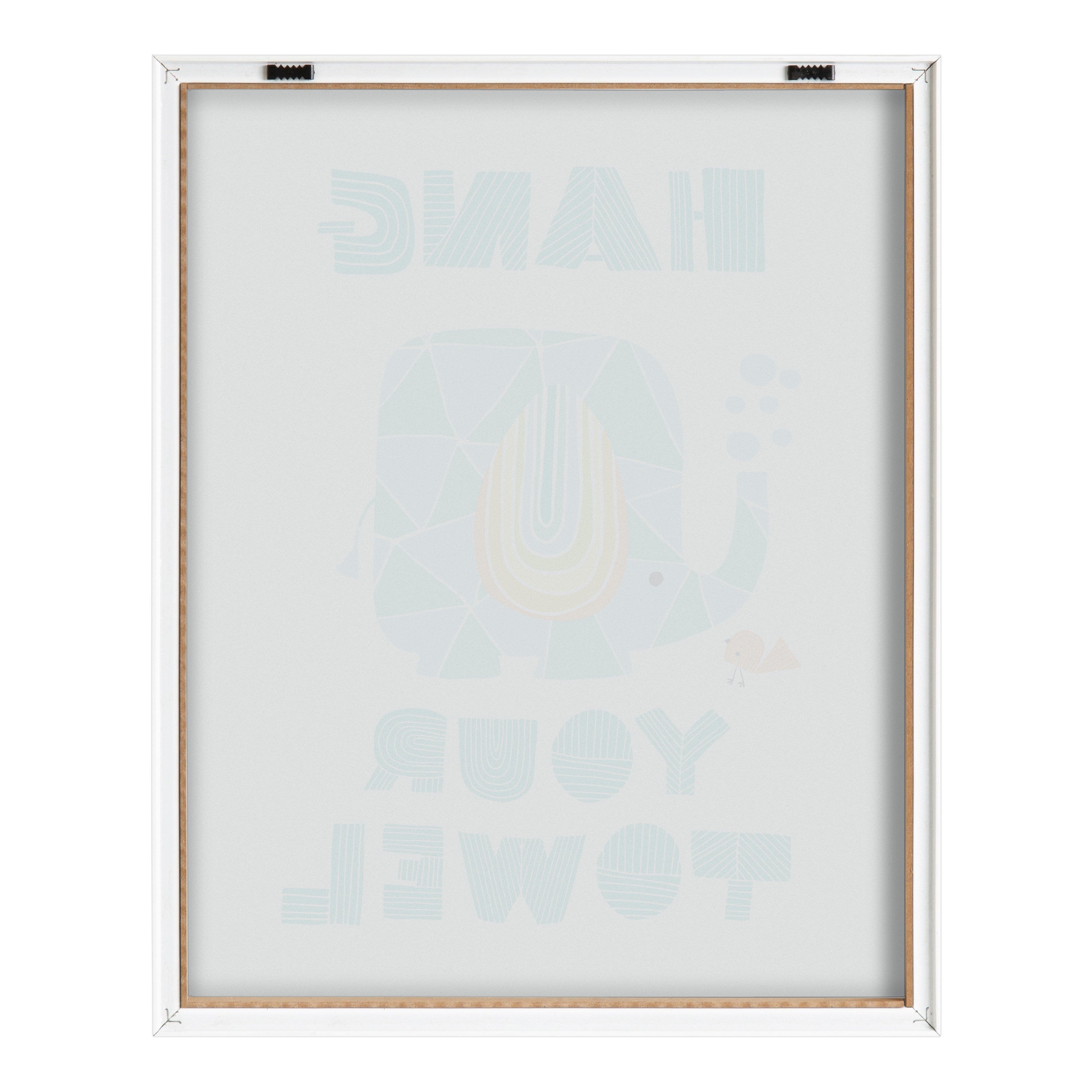 Blake Splish Splash Zoo Elephant Framed Printed Glass by Heather Rosas