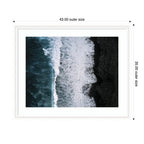 Framed Art Ocean Waves on the Black Beach in Iceland by Michael Schauer