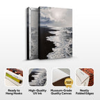Black & White Waves Abstract  Wall Art