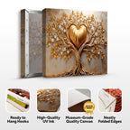 Golden Tree Heart Wall Art