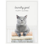 Sylvie Cat Laundry Goals Framed Canvas by Amy Peterson