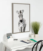 Sylvie Baby Zebra Framed Canvas by Amy Peterson