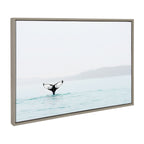 Sylvie Whale Tail In The Mist Framed Canvas by Amy Peterson
