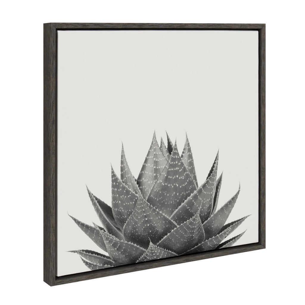 Sylvie Haze Aloe Succulent Framed Canvas by The Creative Bunch Studio