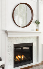 Hutton Round Wood Wall Mirror