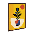 Sylvie Abstract Plant Framed Canvas by Amber Leaders Designs