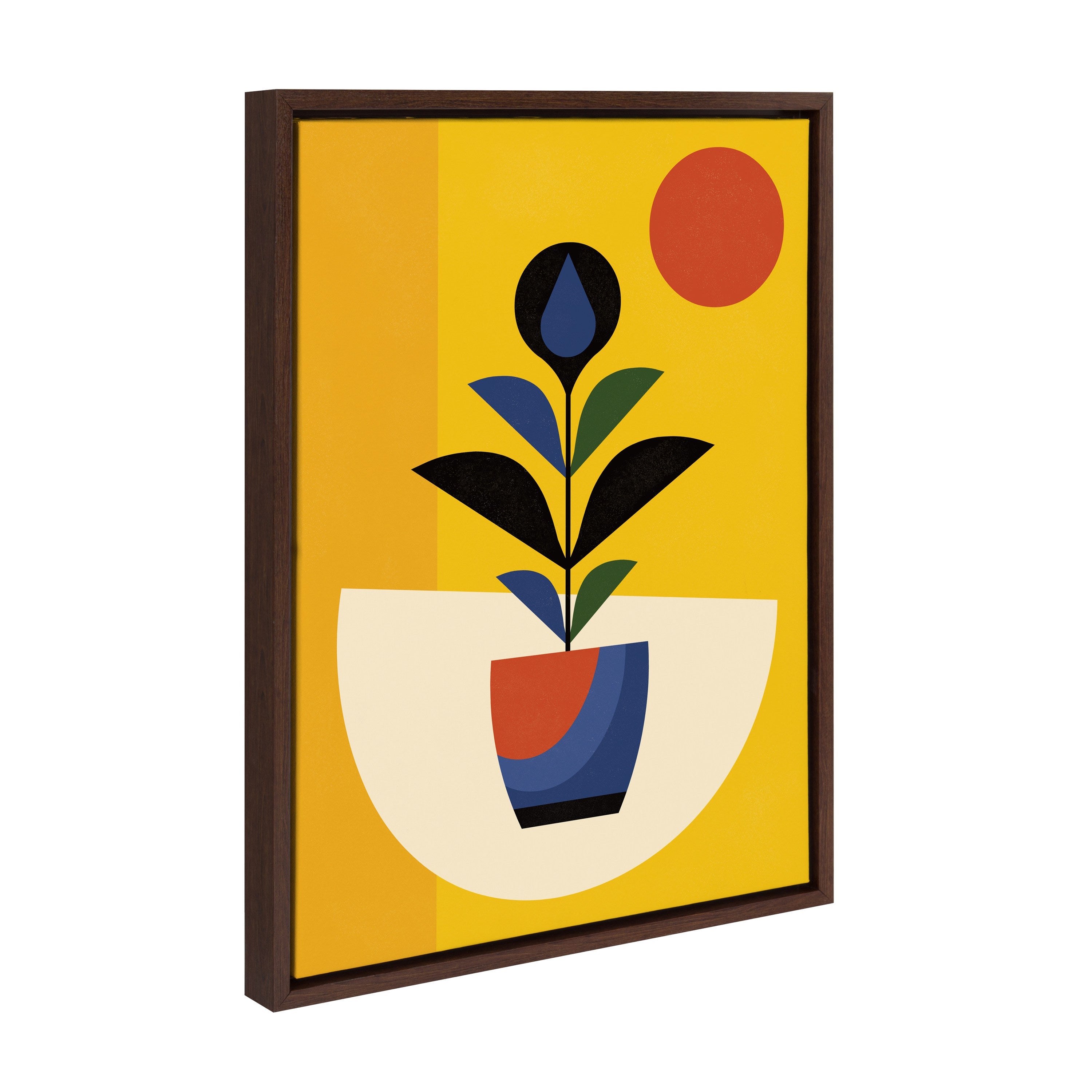 Sylvie Abstract Plant Framed Canvas by Amber Leaders Designs