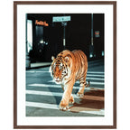 Framed Art Tiger in the City at Night 2 by Michael Schauer