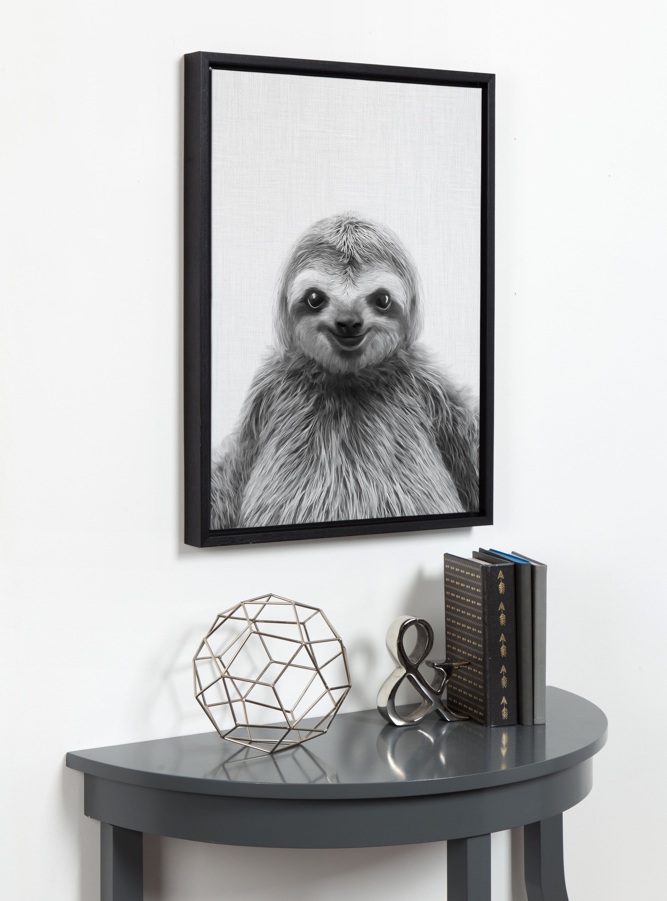 Sylvie Sloth Framed Canvas by Simon Te Tai