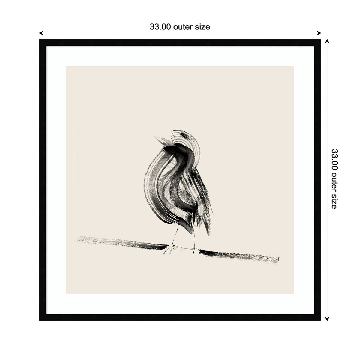 Bird on a Branch by Danushka Abeygoda Framed Wall Art Print