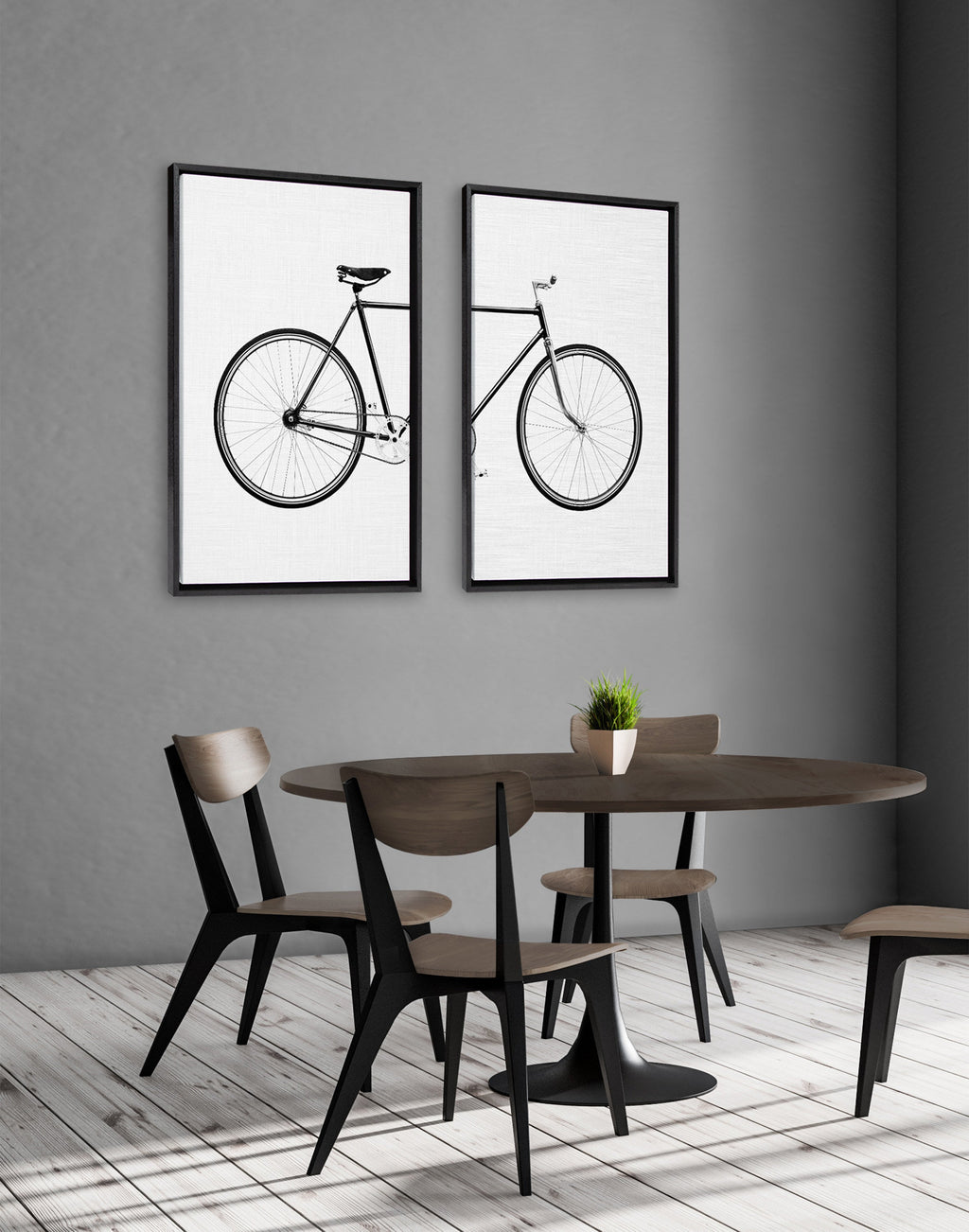 Sylvie Bicycle Framed Canvas by Simon Te of Tai Prints