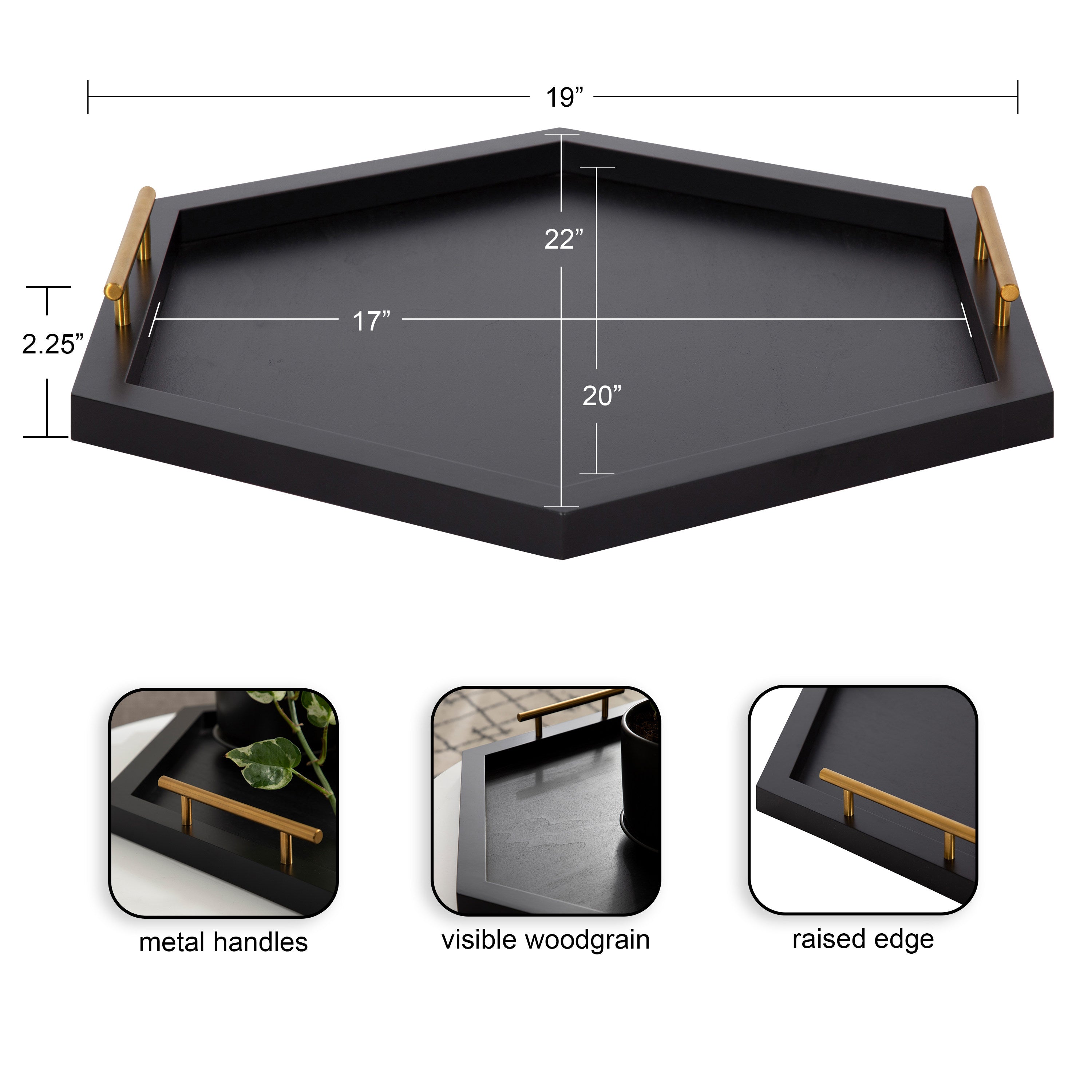 Halsey Hexagon Decorative Tray