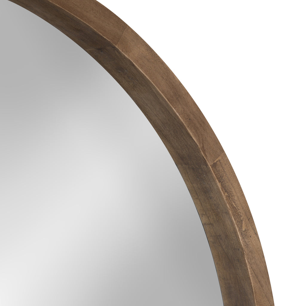 Hutton Round Wood Wall Mirror