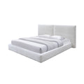 Lucia Fabric Upholstered Platform King Bed in White