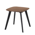 Dana Solid Wood End Table with Powder Coated Black Legs in Walnut