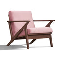 Zola Solid Wood and Velvet Upholstered Accent Armchair in Blush Pink