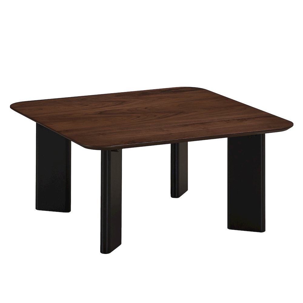 Joss Square Shape Modern Wood Coffee Table in Walnut