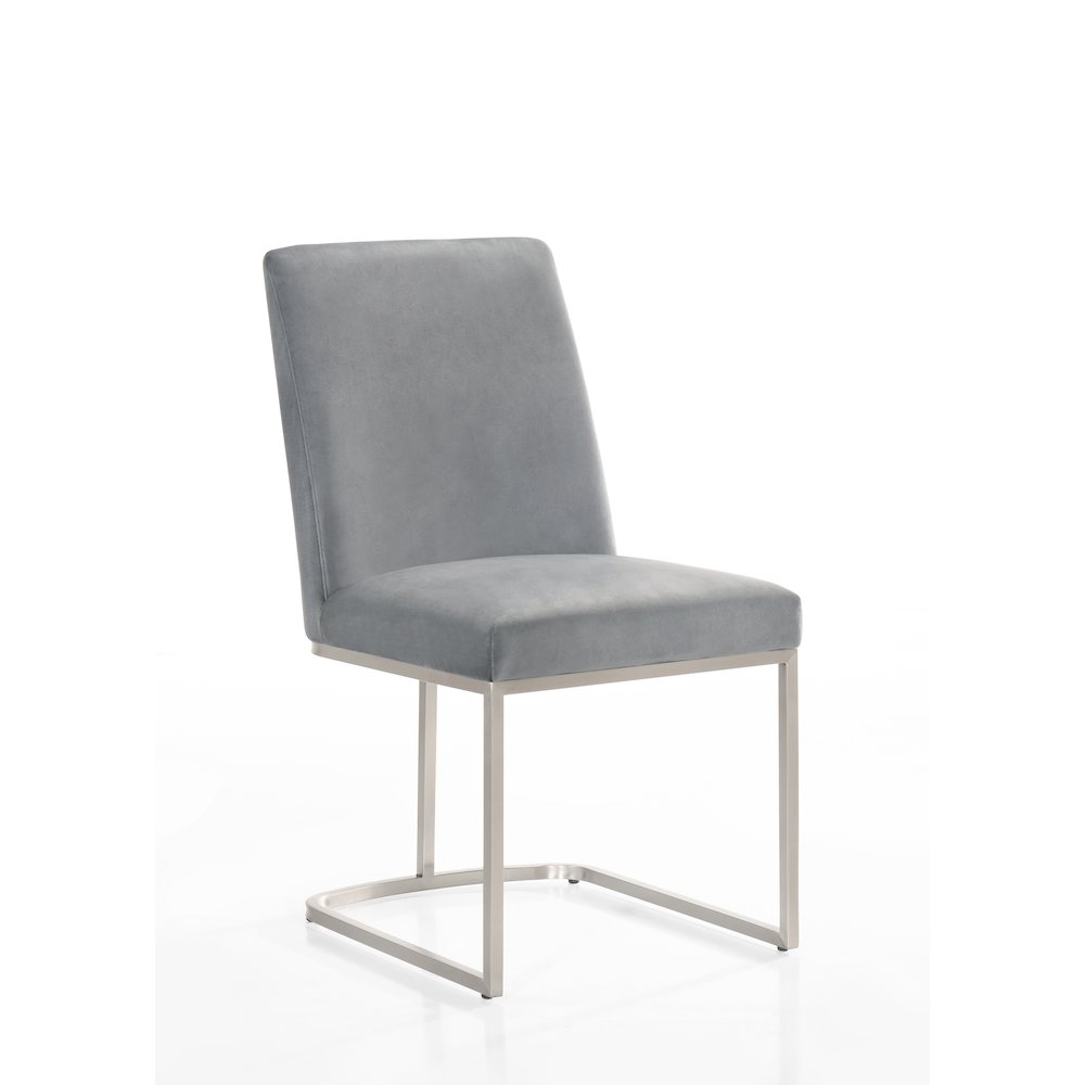 Sydney 19.1 Steel/Velvet Dining Chairs in Gray (Set of 2)