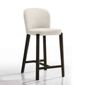 Larsen 26 Solid Wood and Fabric Counter Stool in Oatmeal Beige