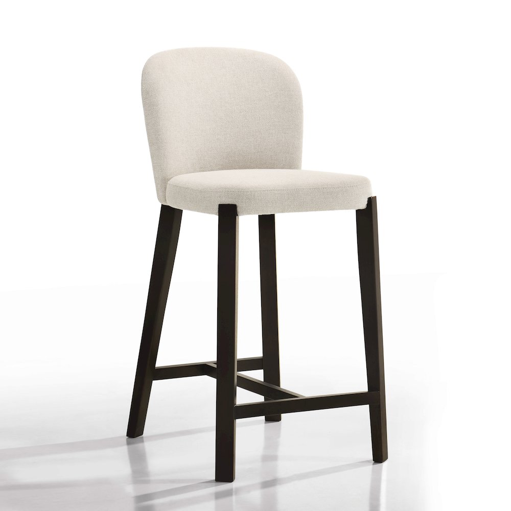 Larsen 26 Solid Wood and Fabric Counter Stool in Oatmeal Beige