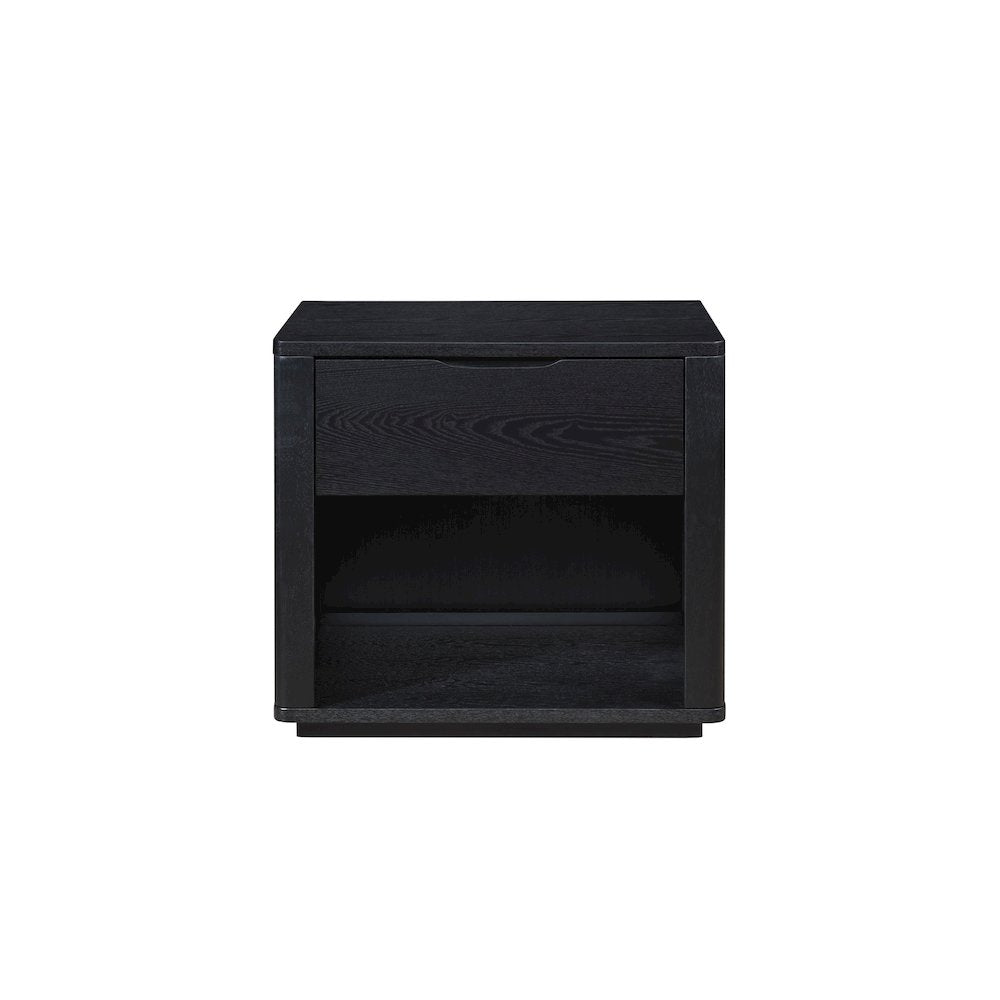 Venice Modern Nightstand with Soft Close Drawer in Black