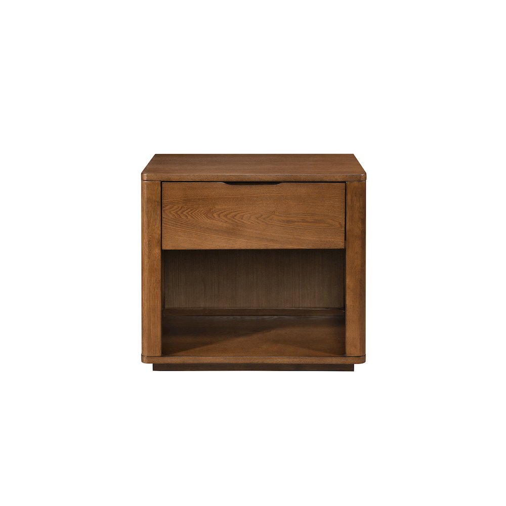 Venice Modern Nightstand with Soft Close Drawer in Walnut Finish