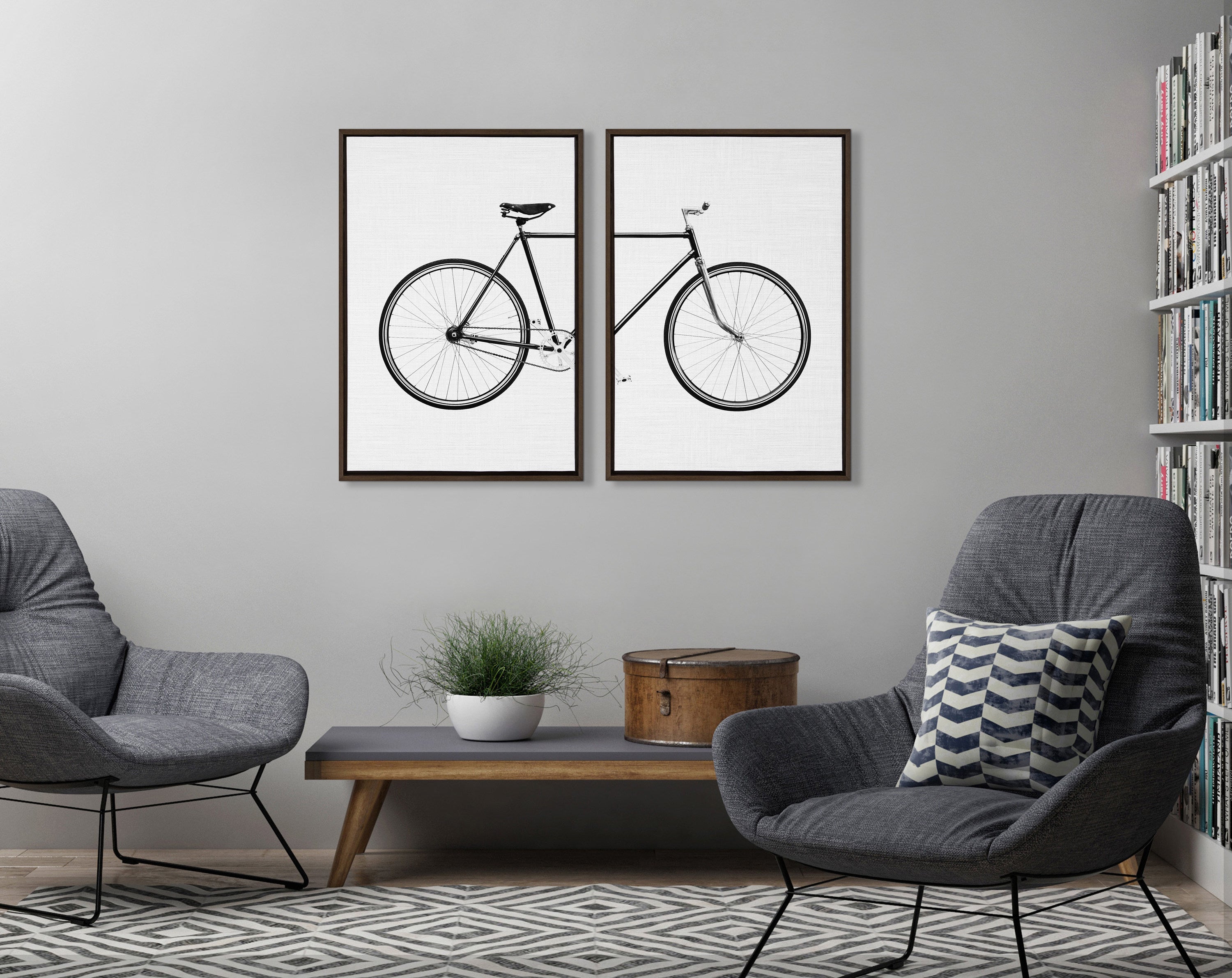 Sylvie Bicycle Framed Canvas by Simon Te of Tai Prints