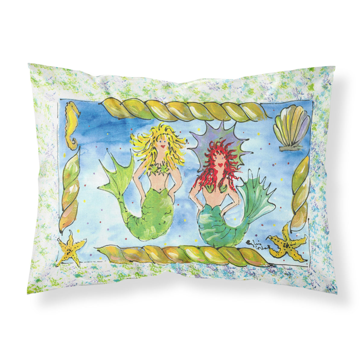 'Caroline'S Treasures 8083Pillowcase Mermaid Moisture Wicking Fabric Standard Pillowcase, Large, Multicolor'